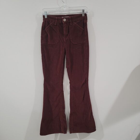 Y2K So Womens Corduroy Pants Size 7 Brown Flare Leg Retro - Picture 1 of 9